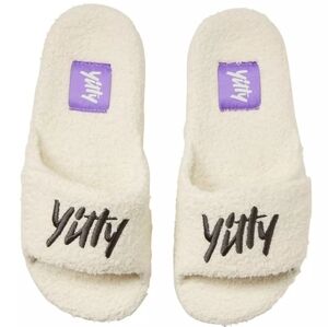YITTY Pet Me Adjustable Platform Slides Women's Size 8 Ivory Soft New